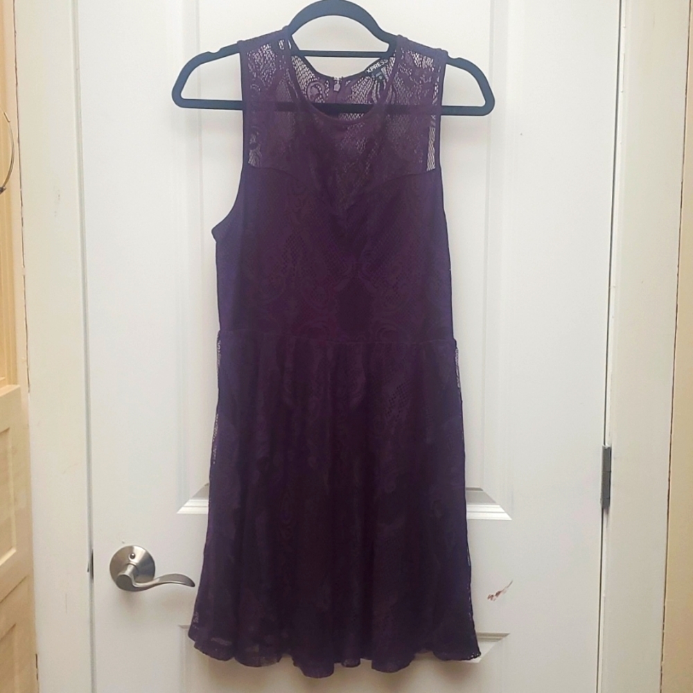 Express Very Pretty Medium Maroon Mini Dress